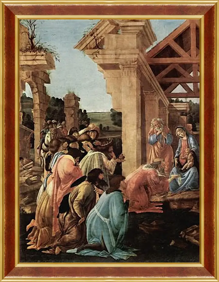 Картина в раме - Adoration of the kings Washington (detail2) Сандро Боттичелли