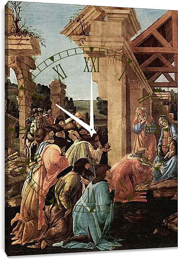 Часы картина - Adoration of the kings Washington (detail2) Сандро Боттичелли