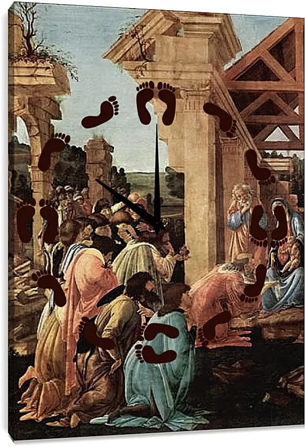 Часы картина - Adoration of the kings Washington (detail2) Сандро Боттичелли