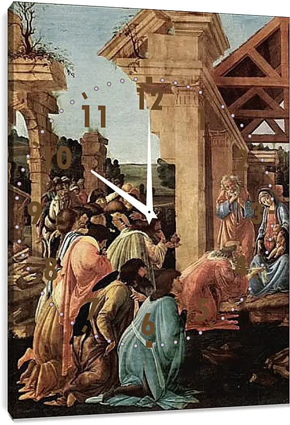 Часы картина - Adoration of the kings Washington (detail2) Сандро Боттичелли