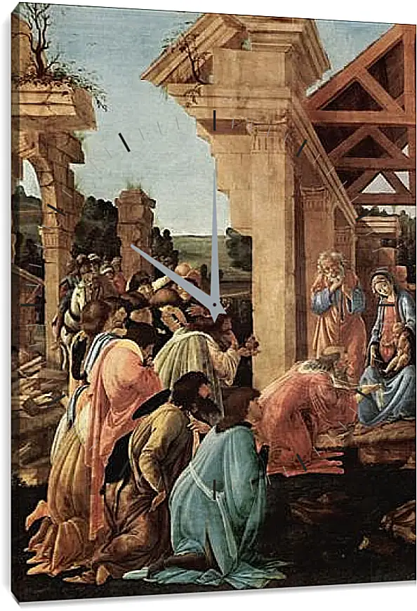 Часы картина - Adoration of the kings Washington (detail2) Сандро Боттичелли