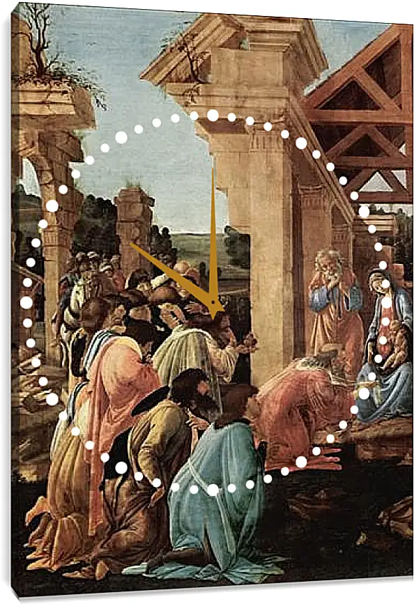 Часы картина - Adoration of the kings Washington (detail2) Сандро Боттичелли