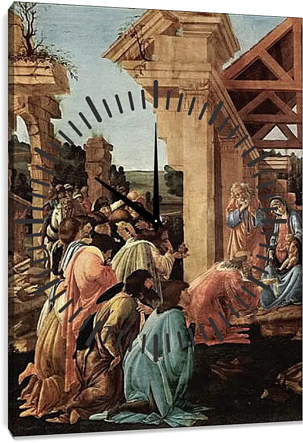 Часы картина - Adoration of the kings Washington (detail2) Сандро Боттичелли