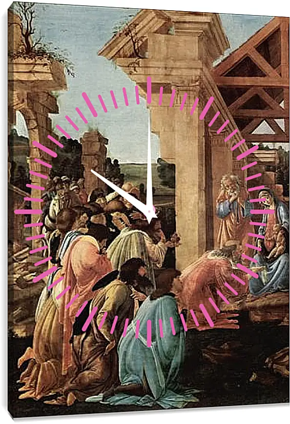 Часы картина - Adoration of the kings Washington (detail2) Сандро Боттичелли