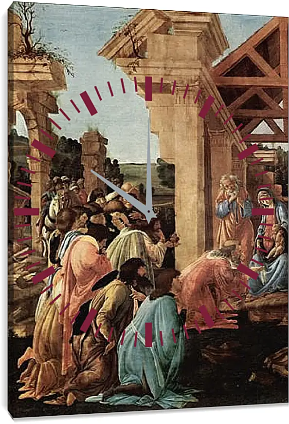 Часы картина - Adoration of the kings Washington (detail2) Сандро Боттичелли