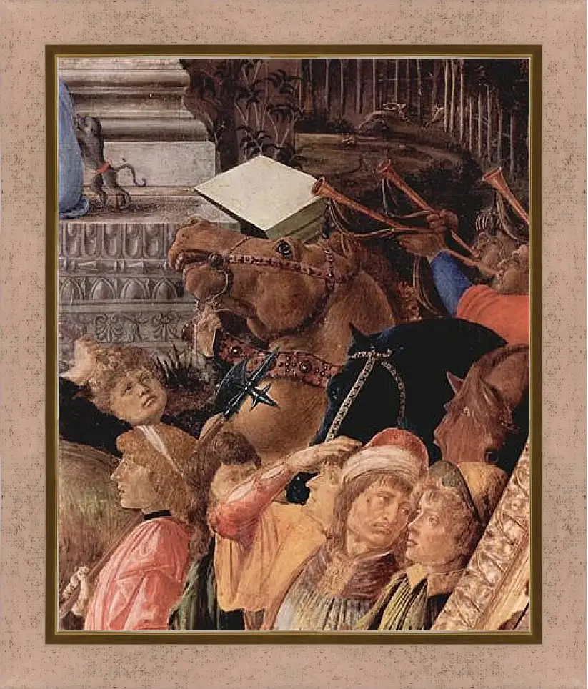 Картина в раме - Adoration of the kings (detail3) Сандро Боттичелли