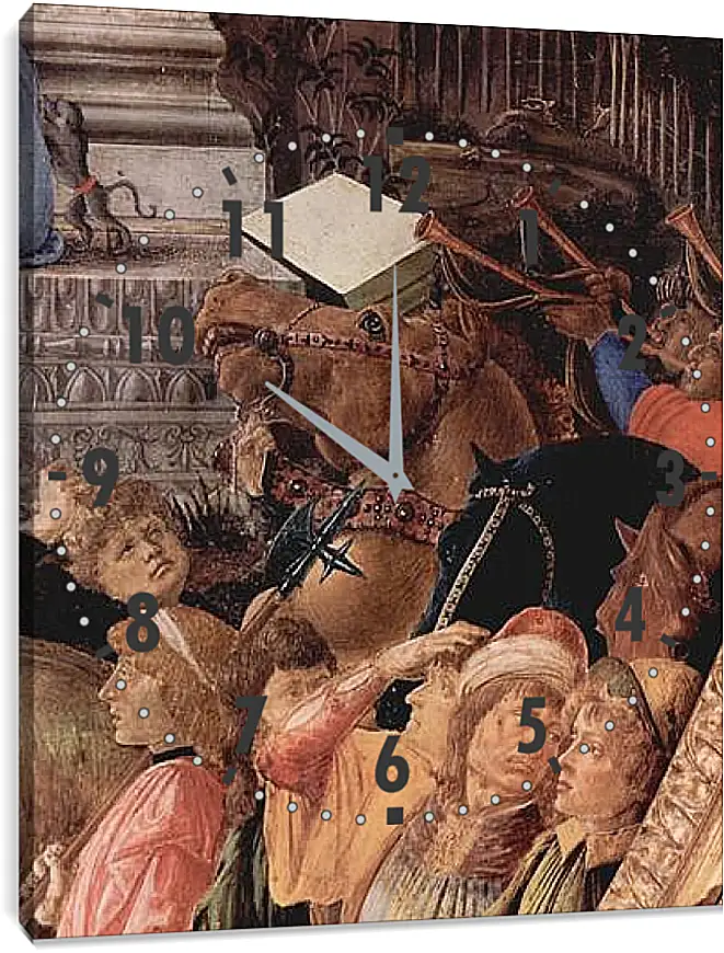 Часы картина - Adoration of the kings (detail3) Сандро Боттичелли