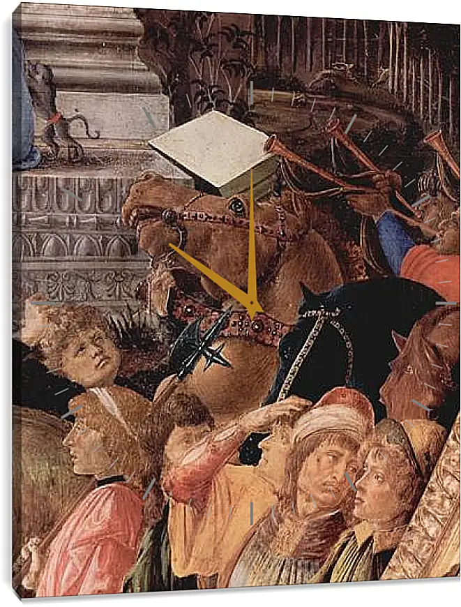 Часы картина - Adoration of the kings (detail3) Сандро Боттичелли