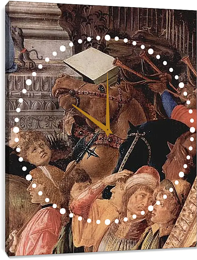 Часы картина - Adoration of the kings (detail3) Сандро Боттичелли