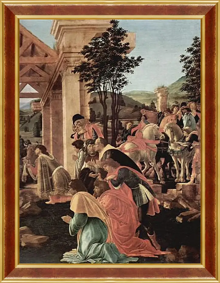 Картина в раме - Adoration of the kings (detail)	Сандро Боттичелли