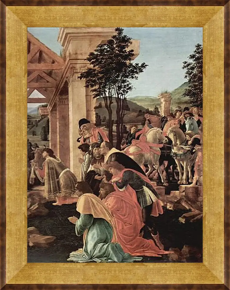 Картина в раме - Adoration of the kings (detail)	Сандро Боттичелли