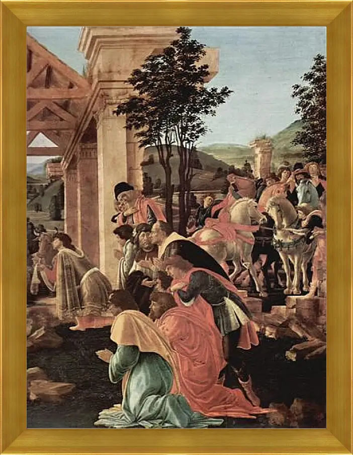 Картина в раме - Adoration of the kings (detail)	Сандро Боттичелли