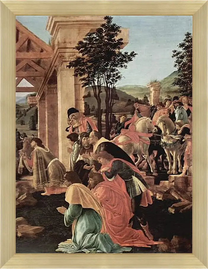 Картина в раме - Adoration of the kings (detail)	Сандро Боттичелли