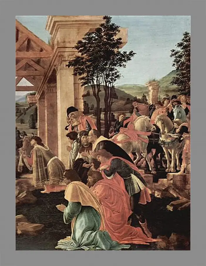 Картина в раме - Adoration of the kings (detail)	Сандро Боттичелли