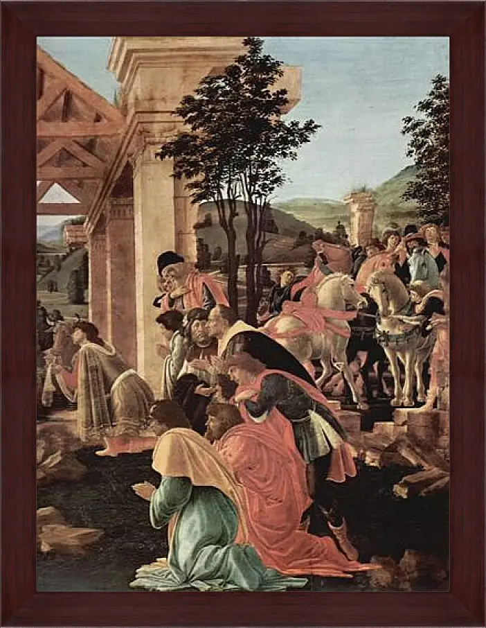 Картина в раме - Adoration of the kings (detail)	Сандро Боттичелли