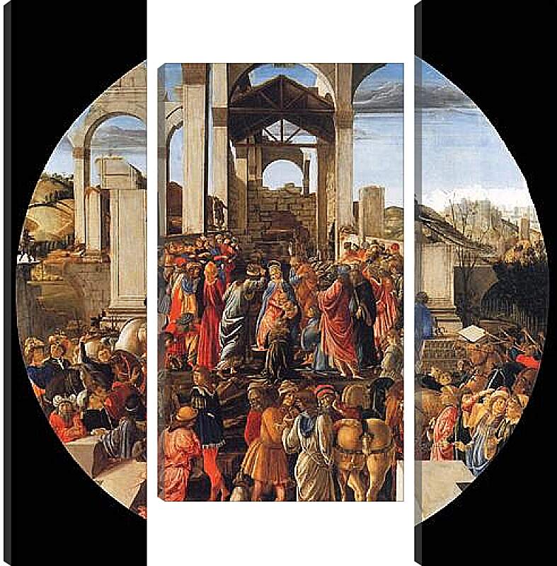 Модульная картина - Adoration of the Kings. Сандро Боттичелли