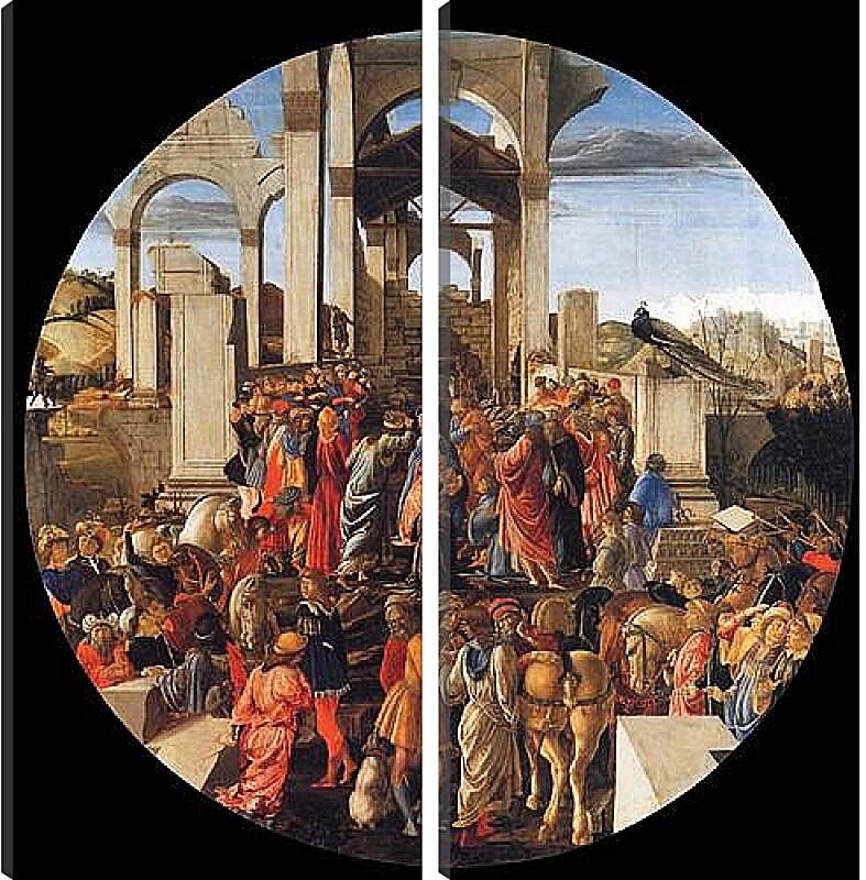 Модульная картина - Adoration of the Kings. Сандро Боттичелли