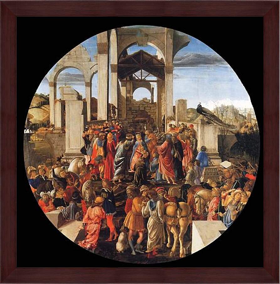 Картина в раме - Adoration of the Kings. Сандро Боттичелли