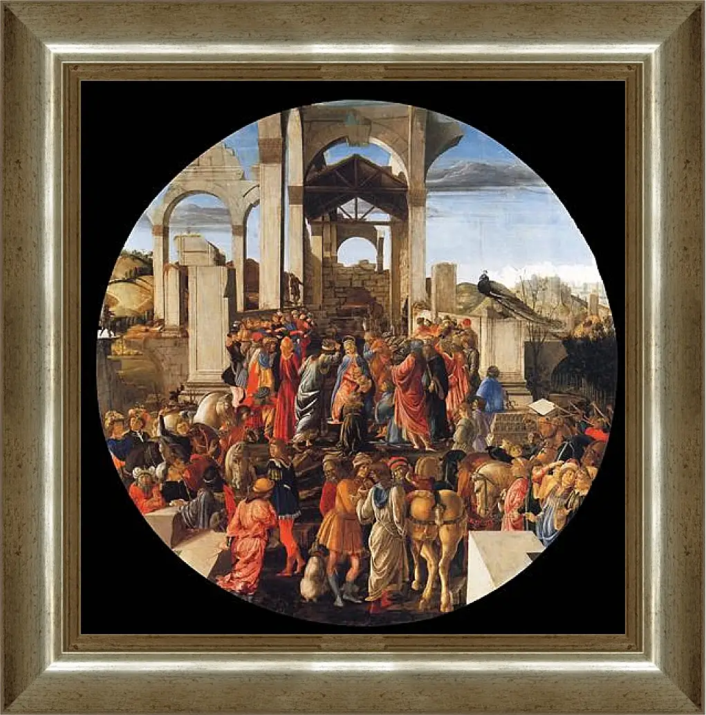 Картина в раме - Adoration of the Kings. Сандро Боттичелли