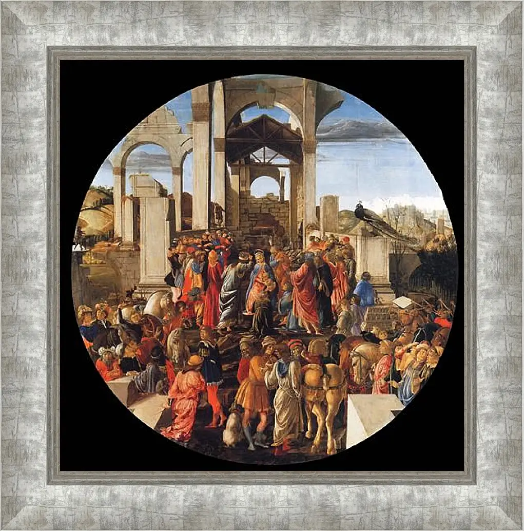 Картина в раме - Adoration of the Kings. Сандро Боттичелли