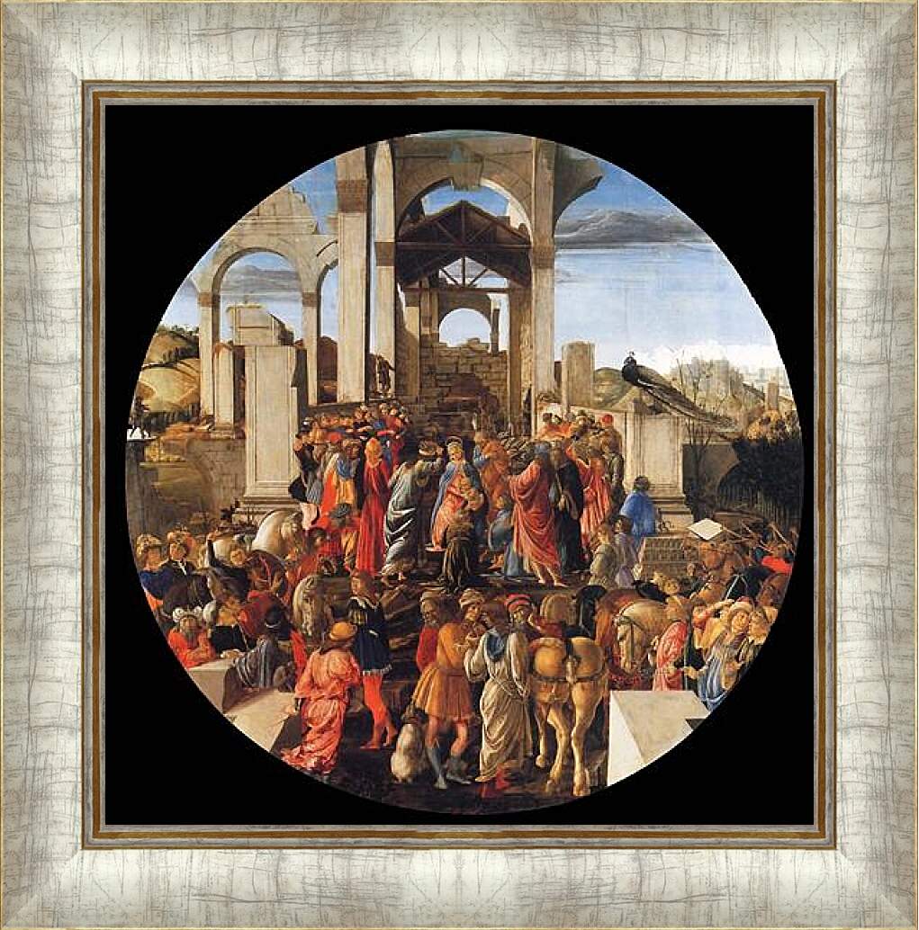 Картина в раме - Adoration of the Kings. Сандро Боттичелли