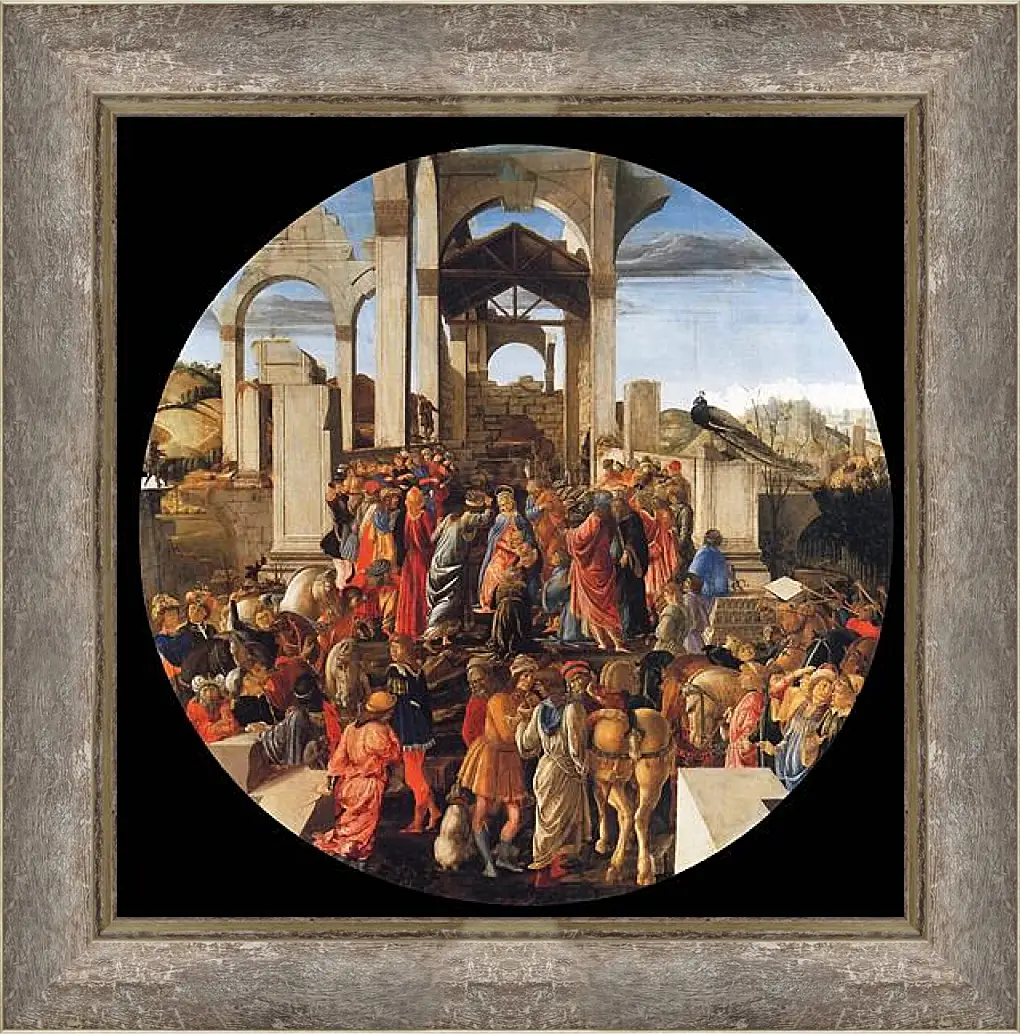 Картина в раме - Adoration of the Kings. Сандро Боттичелли