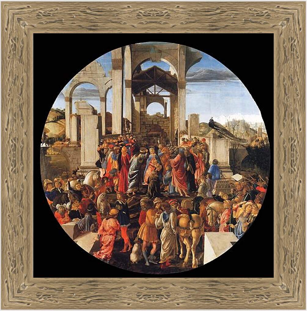 Картина в раме - Adoration of the Kings. Сандро Боттичелли