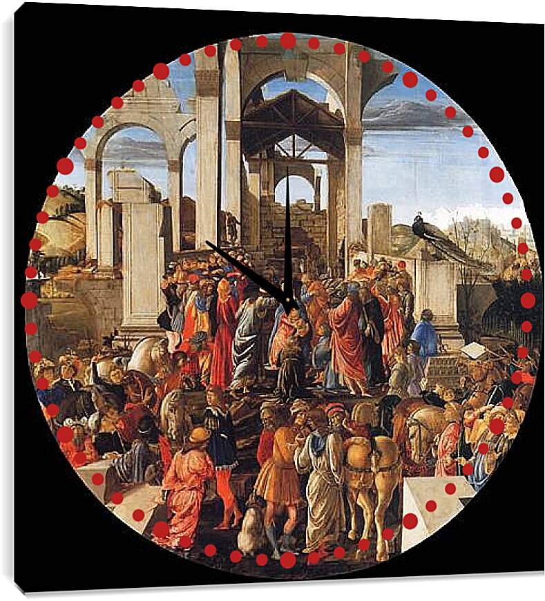 Часы картина - Adoration of the Kings. Сандро Боттичелли