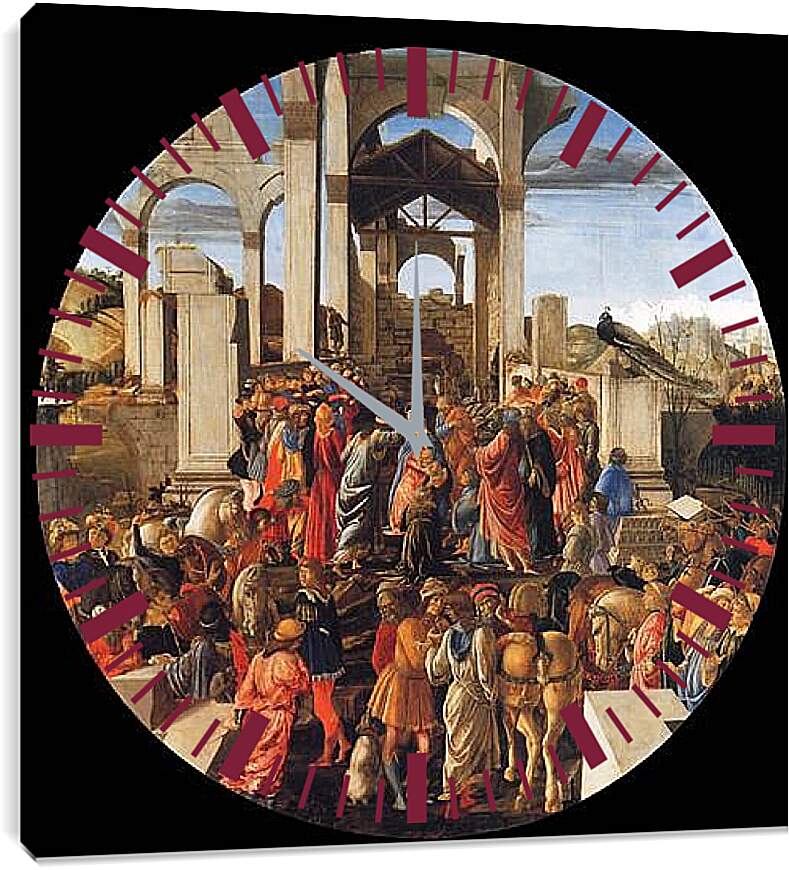 Часы картина - Adoration of the Kings. Сандро Боттичелли