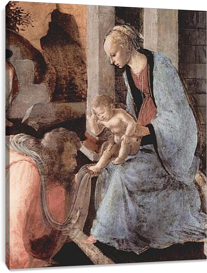 Постер и плакат - Adoration of the Holy three Kings (detail) Сандро Боттичелли