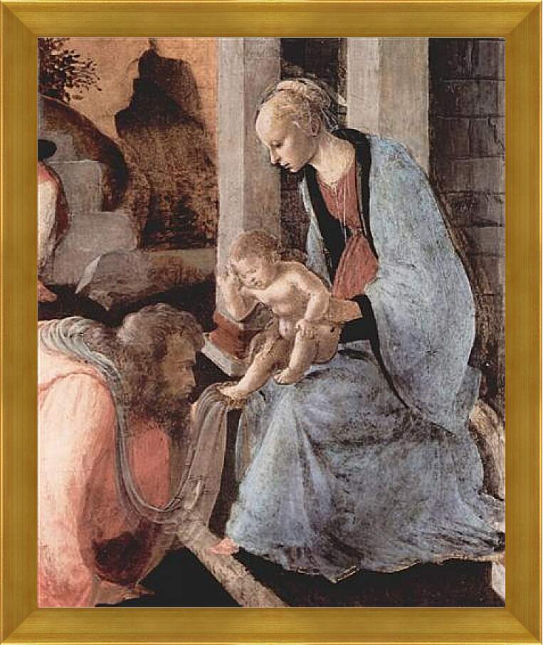 Картина в раме - Adoration of the Holy three Kings (detail) Сандро Боттичелли