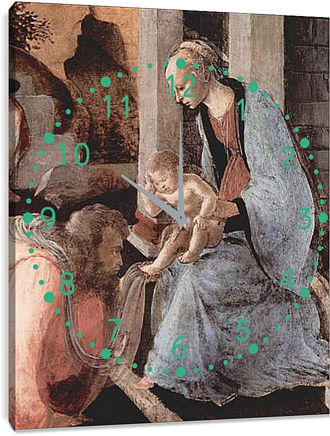 Часы картина - Adoration of the Holy three Kings (detail) Сандро Боттичелли