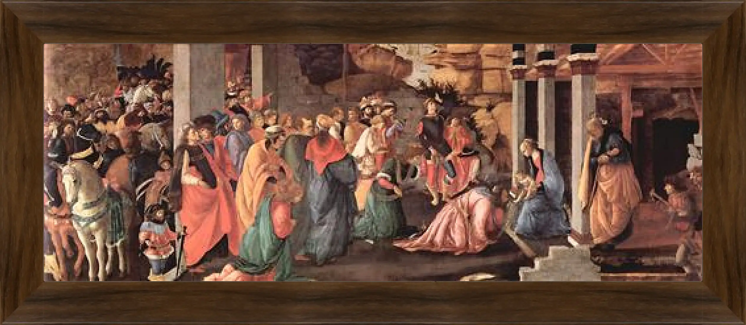 Картина в раме - Adoration of the holy three kings. Сандро Боттичелли