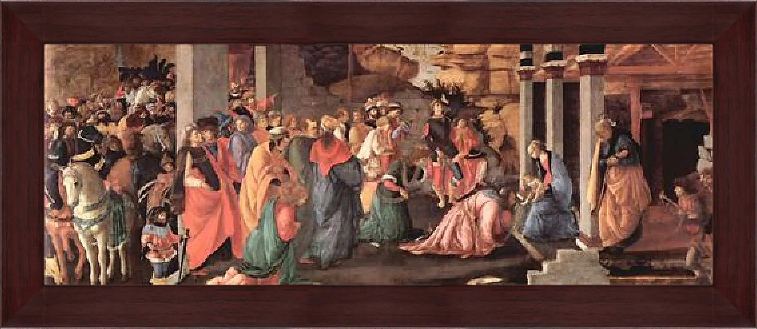 Картина в раме - Adoration of the holy three kings. Сандро Боттичелли