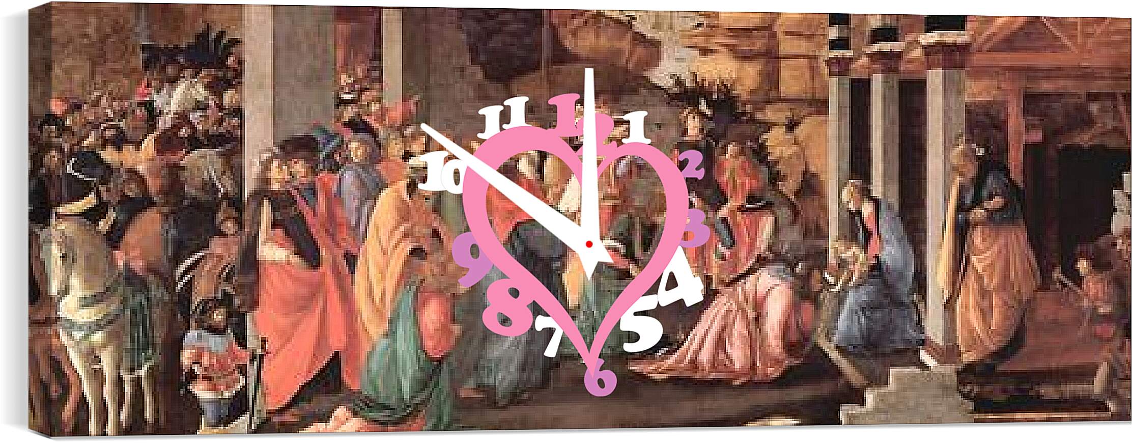 Часы картина - Adoration of the holy three kings. Сандро Боттичелли