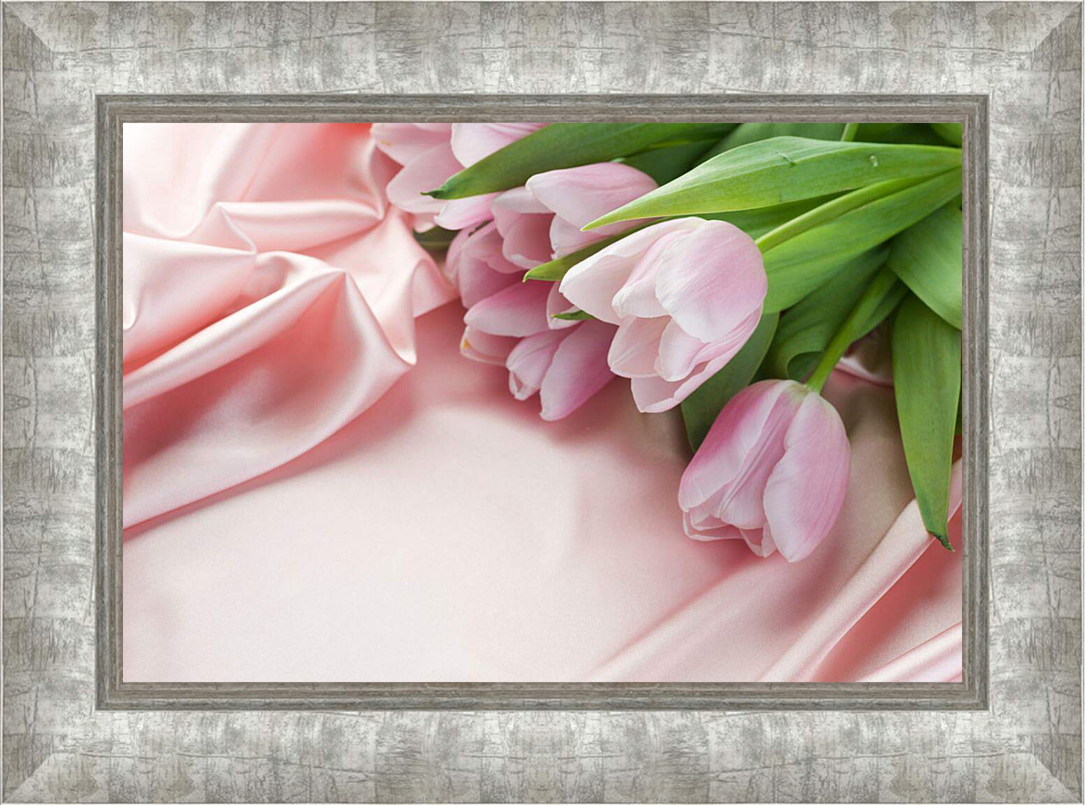 Картина в раме - Букет тюльпанов