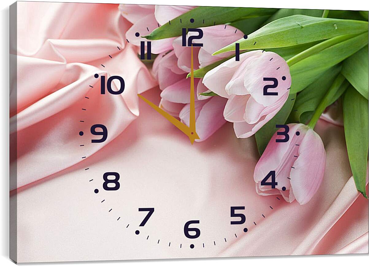 Часы картина - Букет тюльпанов