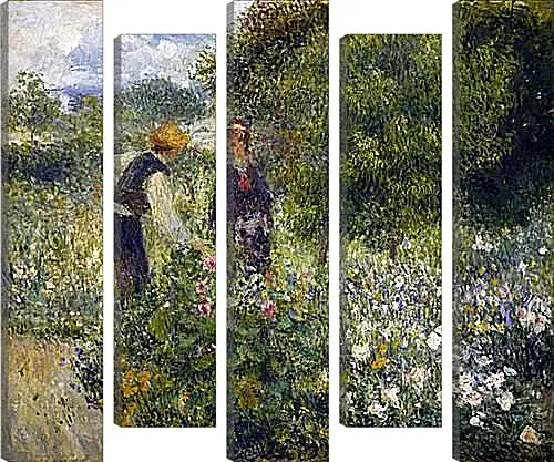 Модульная картина - Picking Flowers. Пьер Огюст Ренуар
