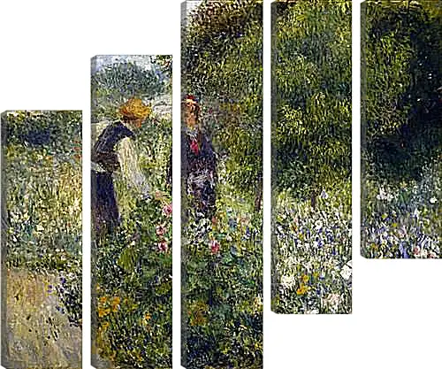 Модульная картина - Picking Flowers. Пьер Огюст Ренуар