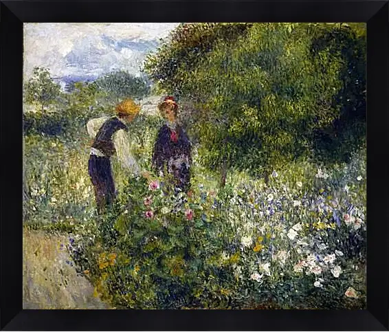 Картина в раме - Picking Flowers. Пьер Огюст Ренуар