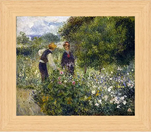 Картина в раме - Picking Flowers. Пьер Огюст Ренуар