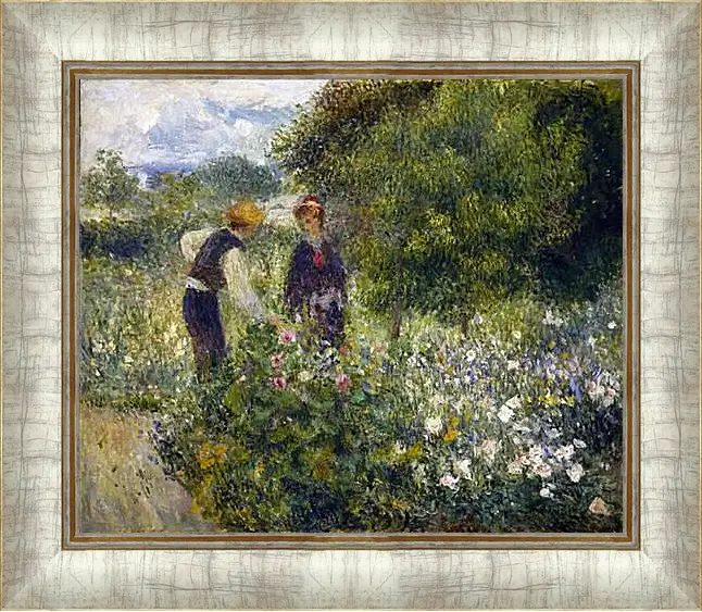 Картина в раме - Picking Flowers. Пьер Огюст Ренуар