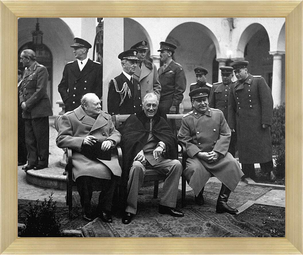 Картина в раме - Сталин, Рузвельт и Черчиль