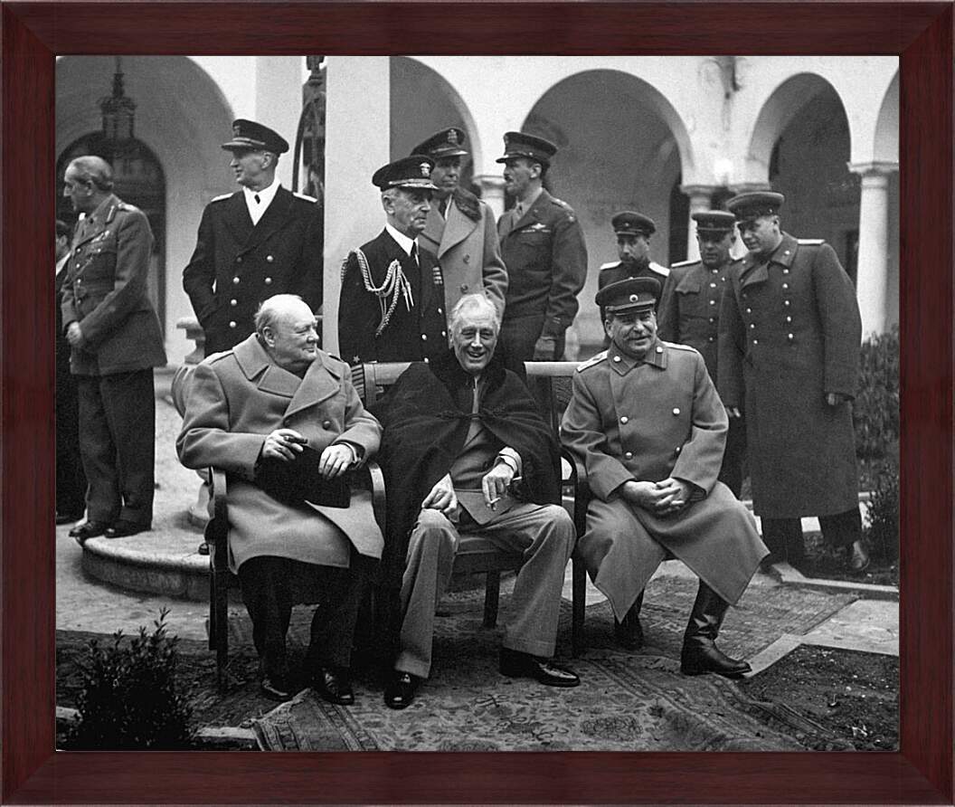 Картина в раме - Сталин, Рузвельт и Черчиль