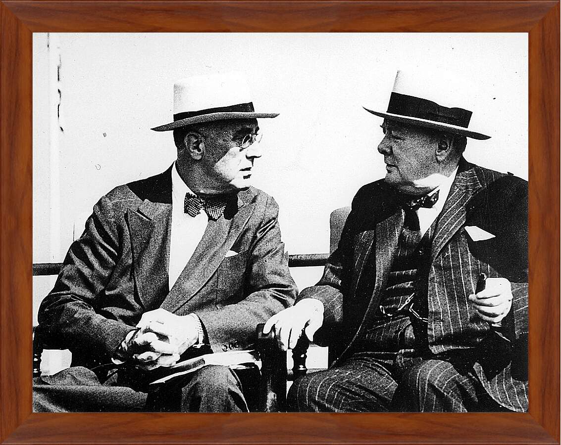 Картина в раме - Франклин Делано Рузвельт и Уинстон Черчилль