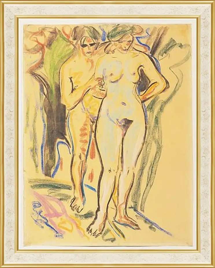 Картина в раме - Two Nudes in a Landscape. Эрнст Людвиг Кирхнер