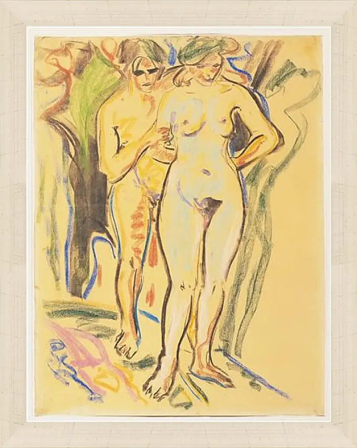 Картина в раме - Two Nudes in a Landscape. Эрнст Людвиг Кирхнер