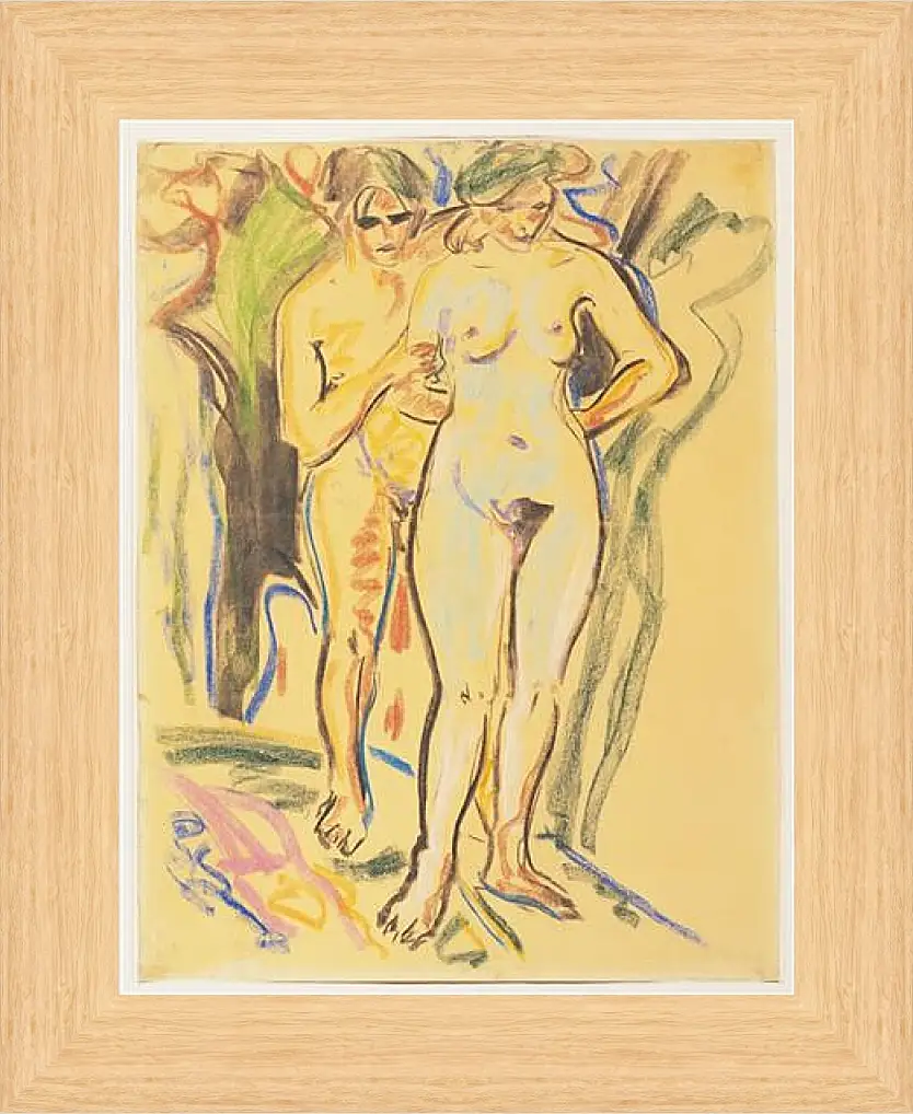 Картина в раме - Two Nudes in a Landscape. Эрнст Людвиг Кирхнер