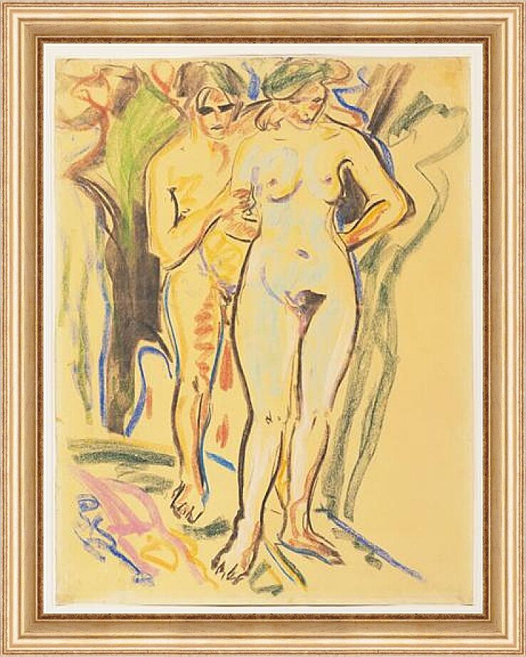 Картина в раме - Two Nudes in a Landscape. Эрнст Людвиг Кирхнер