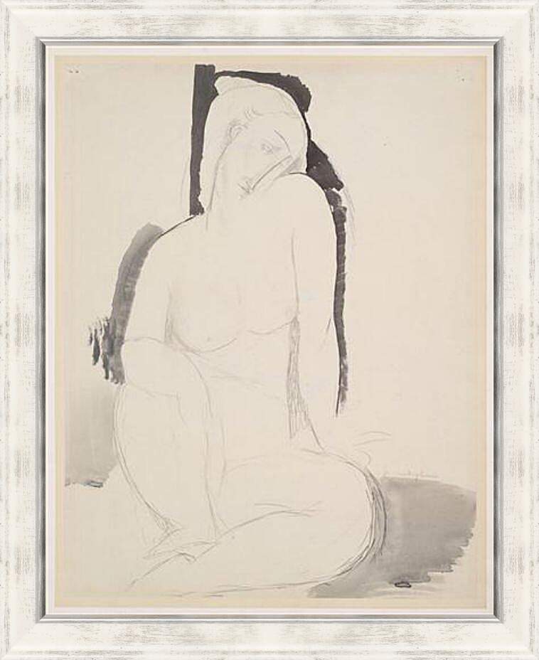 Картина в раме - Seated Nude. Сидящая обнаженная. Амедео Модильяни